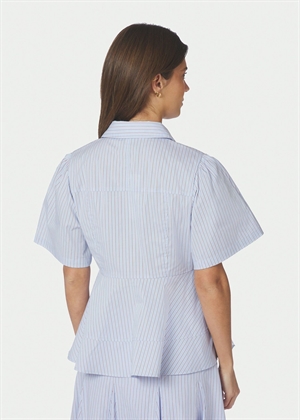 Janelle stripe skjorte Blue/Brown Stripe Neo Noir